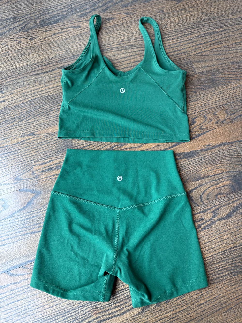 Matching Set Lululemon Align Tank & Align Shorts 5” Everglade Green EUC - Picture 3 of 17